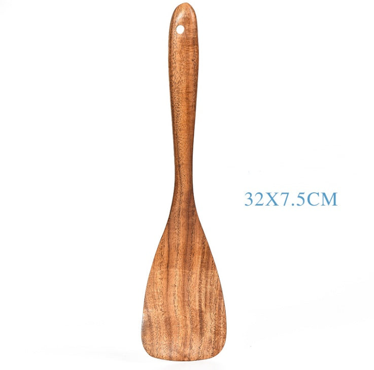 Teak Natural Wood Tableware Spoon Ladle Turner - Space Saving Design