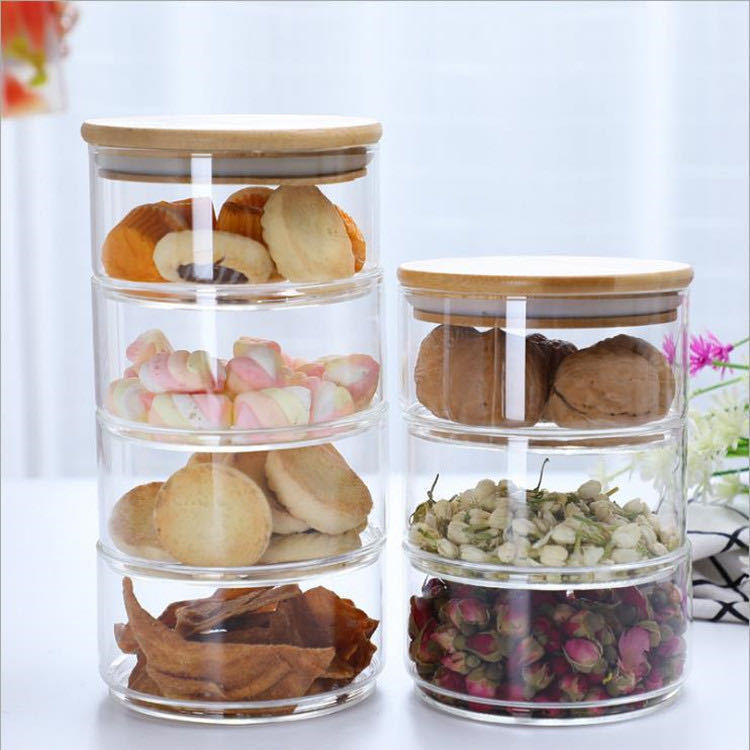 EcoSeal™ Stackable Glass Storage Jars with Bamboo Lids