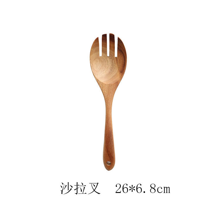 Teak Natural Wood Tableware Spoon Ladle Turner - Space Saving Design