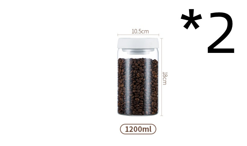 Glass Storage Jar for Coffee and Nuts Vacuum Sealed