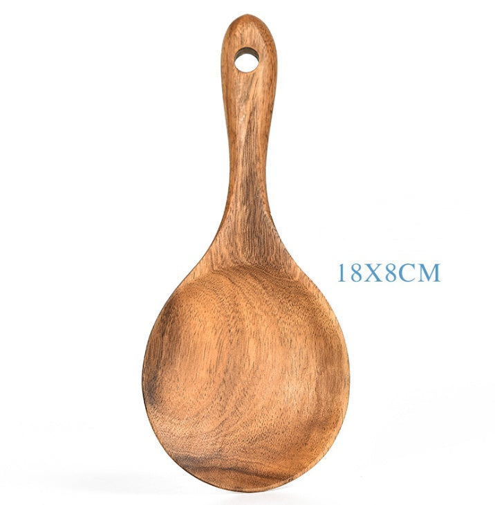Teak Natural Wood Tableware Spoon Ladle Turner - Space Saving Design