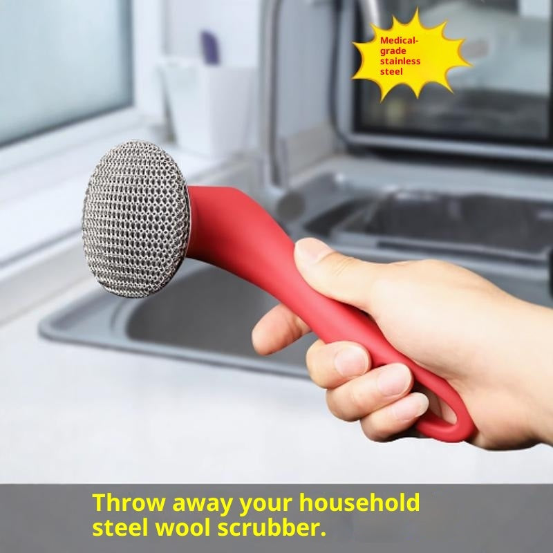 316 Stainless Steel Kitchen Scrub Brush, No Shedding