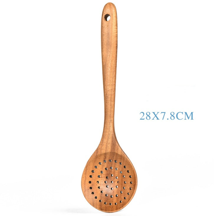 Teak Natural Wood Tableware Spoon Ladle Turner - Space Saving Design