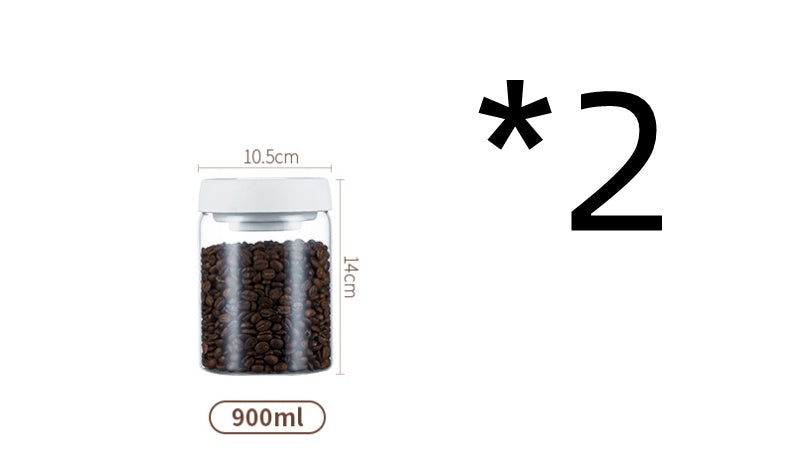 Glass Storage Jar for Coffee and Nuts Vacuum Sealed