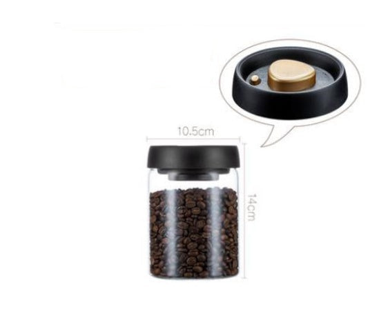 Vacuum Sealed Jug Set Black Coffee Beans Glass