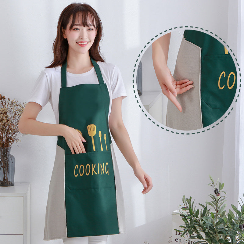 Adjustable Cotton Apron for Home Kitchen Use