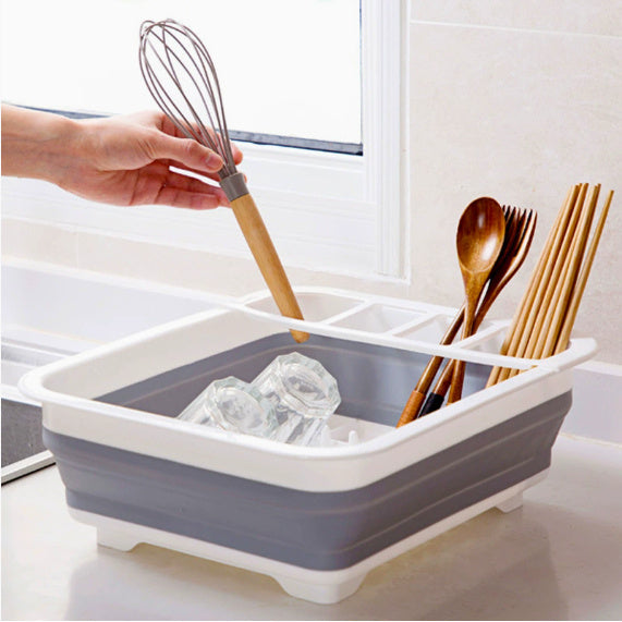 Folding Kitchen Dish Drainer Drying Rack Tableware Plate Holder