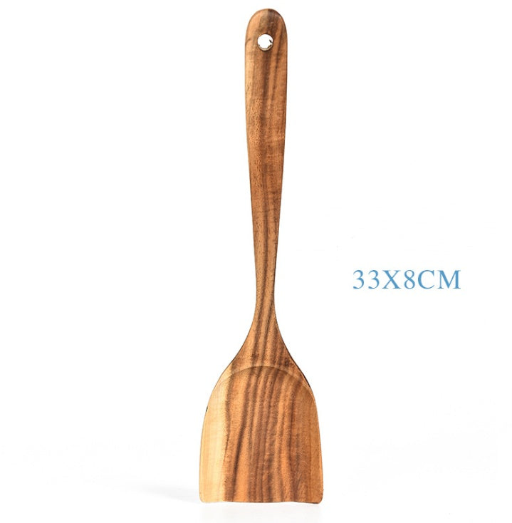 Teak Natural Wood Tableware Spoon Ladle Turner - Space Saving Design