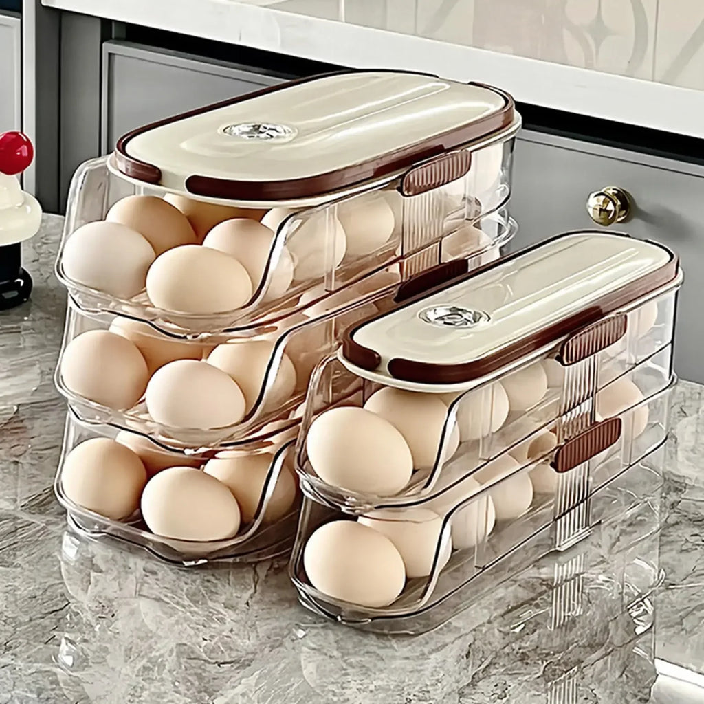 Egg Holder for Refrigerator Automatic Rolling