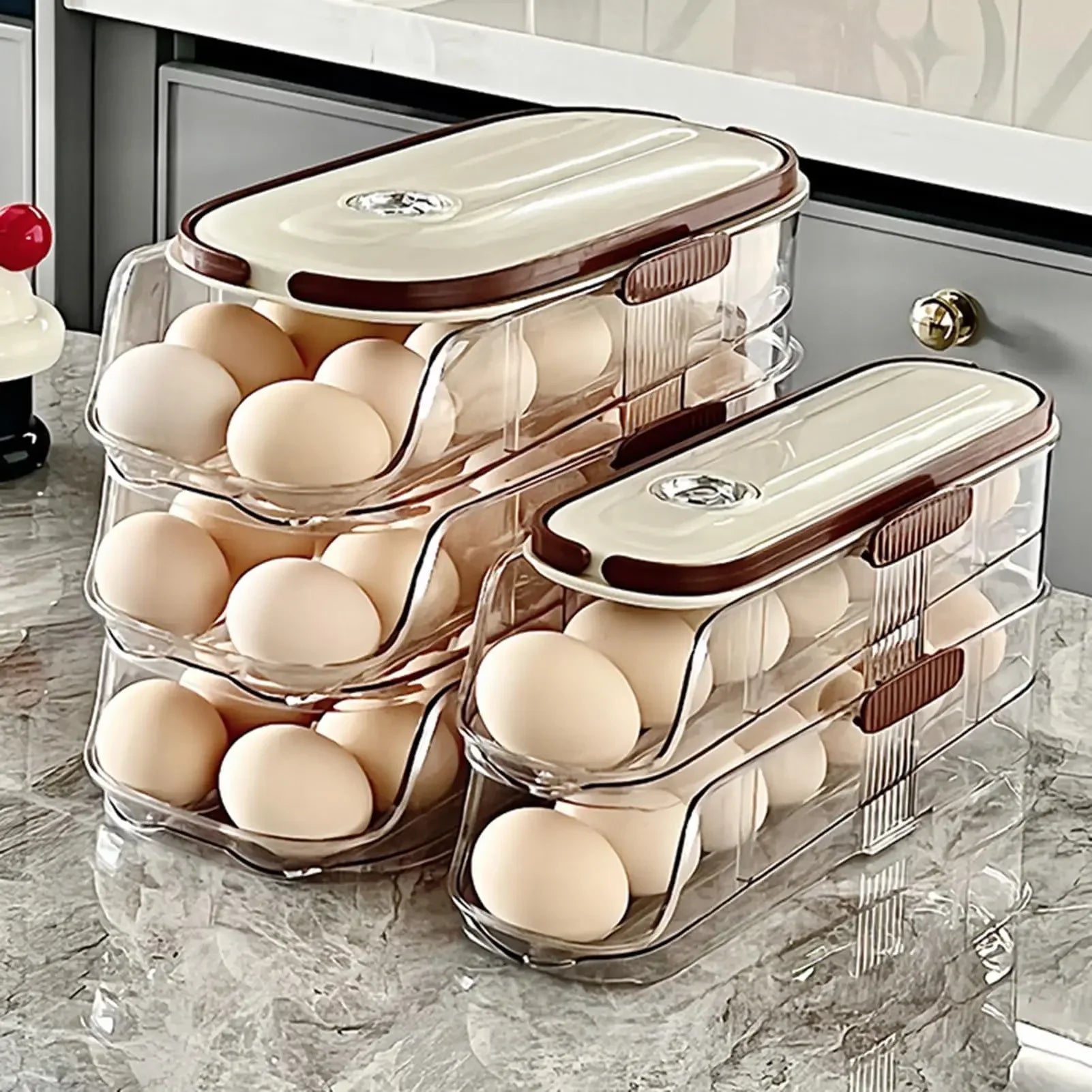 Egg Holder for Refrigerator Automatic Rolling