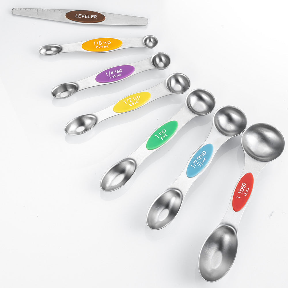 Stainless Steel Magnetic Double Head Measuring Spoon Set