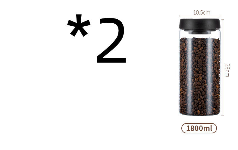 Glass Storage Jar for Coffee and Nuts Vacuum Sealed