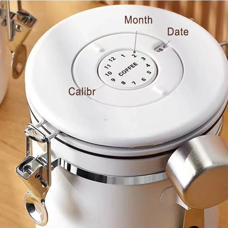 Large Capacity Stainless Steel Vacuum Seal Coffee Jar